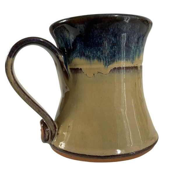 Kings Pottery Seagrove NC  14 oz Stoneware studio pottery Glazed Drip Mug 2016 - Picture 4 of 10